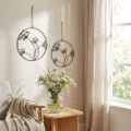 Anneaux décoratifs en métal noir avec motifs floraux, Ø23 cm, lot de 2 | Floristik24.fr