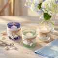 Set de 3 photophores en verre style marin bleu, vert et blanc 7,5 cm | Floristik24.fr