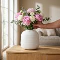 Vase décoratif en céramique blanc mat Ø22 cm H22,5 cm | Floristik24.fr