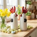 Coffret de 2 coqs décoratifs en céramique blanche H23cm | Floristik24.fr