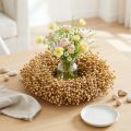 Couronne décorative en lin séché Ø28 cm pour décoration naturelle | Floristik24.fr