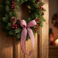 Ruban cadeau Carreaux Bordeaux 15mm 20m | Floristik24.fr