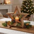 Étoile décorative en bois de manguier Ø24cm | Floristik24.fr