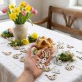 Décorations en bois à parsemer Lapins, Poules et Oiseaux – Lot de 72 pièces | Floristik24.fr