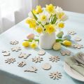 Décorations en Bois à Saupoudrer – Formes Printanières et de Pâques, 2 à 4 cm, Blanc, Lot de 64 | Floristik24.fr