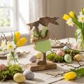 Figurine Mère Lapin et Enfant en Bois - Décoration de Pâques H22cm | Floristik24.fr