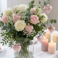 Lot de 12 mini cœurs en verre rose 4 cm – Finition mate et brillante | Floristik24.fr