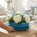 Coupe décorative en métal bleu 28 cm pour table et maison | Floristik24.fr