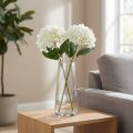 Hortensia artificielle blanche 80 cm avec 3 fleurs et feuilles pour décoration intérieure | Floristik24.fr