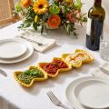 Grande coupelle en céramique jaune en forme de pâte farfalle 31 cm | Floristik24.fr