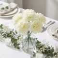 Fleurs artificielles Œillet blanc Ø9 cm - Lot de 12 | Floristik24.fr
