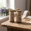 Bobine de laine avec ciseaux décoratifs Ø6,5 cm H15 cm (2 pièces) Style vintage | Floristik24.fr