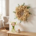 Couronne de fleurs sèches couronne décorative blanchie crème Ø25cm | Floristik24.fr