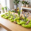 Laine Feutrée Verte 100 % Naturelle pour Décoration - 2 m | Floristik24.fr