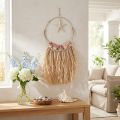 Décoration murale marine avec véritable étoile de mer en rotin et coquillages D26,5cm H65cm | Floristik24.fr