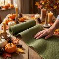 Chemin de table jute ruban de jute ruban de table vert olive W15cm L10m | Floristik24.fr
