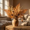 Fougères conservées orange 45 cm 10 pièces Décoration intérieure DIY | Floristik24.fr