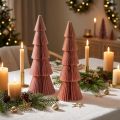 Trees décoratifs en papier alvéolé couleur abricot et or - 30 cm - Lot de 2 | Floristik24.fr