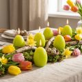 Bougies en forme d’œuf vert lime 9 cm lot de 6 | Floristik24.fr