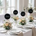 Mini-tableaux noirs ronds en bois avec tige métallique – Ø 7,5 cm – Lot de 12 | Floristik24.fr