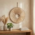 Anneau mural décoratif en bois et fibres de chanvre Ø40 cm | Floristik24.fr