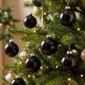 Boules de Noël en verre noir Ø4 cm - Lot de 24 pièces | Floristik24.fr