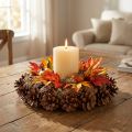 Couronne plate en pommes de pin naturelles Ø23 cm | Floristik24.fr