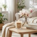 Bougie parfumée en verre cire naturelle Magnolia 85×70mm | Floristik24.fr
