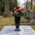 Vase en Plastique Noir avec Pied 13 cm Ø | Floristik24.fr
