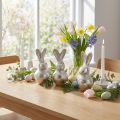 Set de 3 lapins décoratifs en métal argenté – Figurines modernes pour Pâques (11 cm) | Floristik24.fr