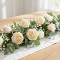 Fleurs artificielles roses crème en bois Ø7,5cm – Lot de 12 | Floristik24.fr