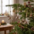 Lot de 3 étoiles décoratives en métal argenté avec cordon en jute 11 cm | Floristik24.fr