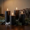 Bougies noires bougies piliers de couleur unie 50x100mm 4 pcs | Floristik24.fr