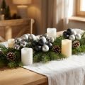 Mini Boules de Noël en Verre Anthracite et Argent Ø4cm - Lot de 32 | Floristik24.fr