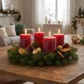 Bougies cylindriques rouge foncé teintées dans la masse 70x80mm - Lot de 4 | Floristik24.fr