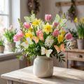Détails décoratifs papillons colorés en plumes sur fil métallique, 8,5 cm, lot de 12 | Floristik24.fr