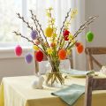 Boules d'œufs décoratives floconnées 4 cm multicolores - Lot de 18 | Floristik24.fr