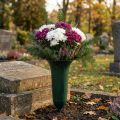 Vase Sombre en Plastique avec Pique 42 cm - Lot de 5 | Floristik24.fr