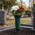 Lot de 5 vases à piquer en plastique vert foncé H31cm pour compositions florales | Floristik24.fr