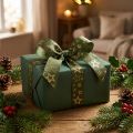 Ruban décoratif de Noël avec étoiles vert doré L25mm L15m | Floristik24.fr