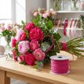 Fil de décoration en métal avec enrobage papier Fuchsia – 50 m | Floristik24.fr