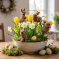 Figurines Lapins de Pâques sur Tiges Métalliques - Lot de 20 | Floristik24.fr