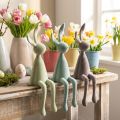 Déco Lapins de Pâques Assis en Relief Vert et Marron 36 cm - Lot de 3 | Floristik24.fr