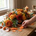 Coquillages décoratifs en filets – Capiz et huîtres orange, 3,5 à 9,5 cm, lot de 2 | Floristik24.fr