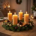 Bougies de couleur unie miel 50×100mm 4 pcs | Floristik24.fr