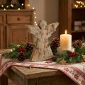 Décoration ange de Noël en bois de manguier 20×18×2,5 cm | Floristik24.fr
