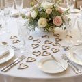 Décorations cœurs en bois doré 5 cm – Lot de 48 cœurs | Floristik24.fr