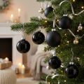 Boules de Noël en verre noir Ø6cm H6,5cm - Lot de 24 | Floristik24.fr