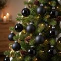 Mini boule de sapin de Noël, mélange décoration sapin, boules de Noël noires H4,5cm Ø4cm verre véritable 24 pcs | Floristik24.fr