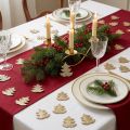 Lot de 72 Sapins en Bois Dorés avec Paillettes – Décoration de Noël 4 cm | Floristik24.fr